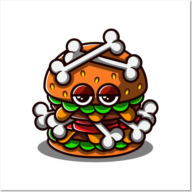 Unique Bone Burger Illustration. Wall Art by Sydnaku 